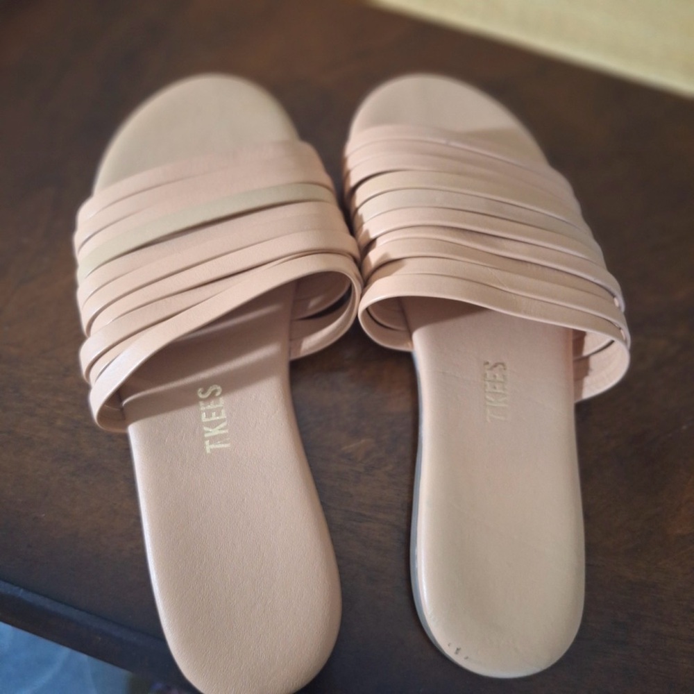 TKEES Blush Layered Strap Slide Sandals